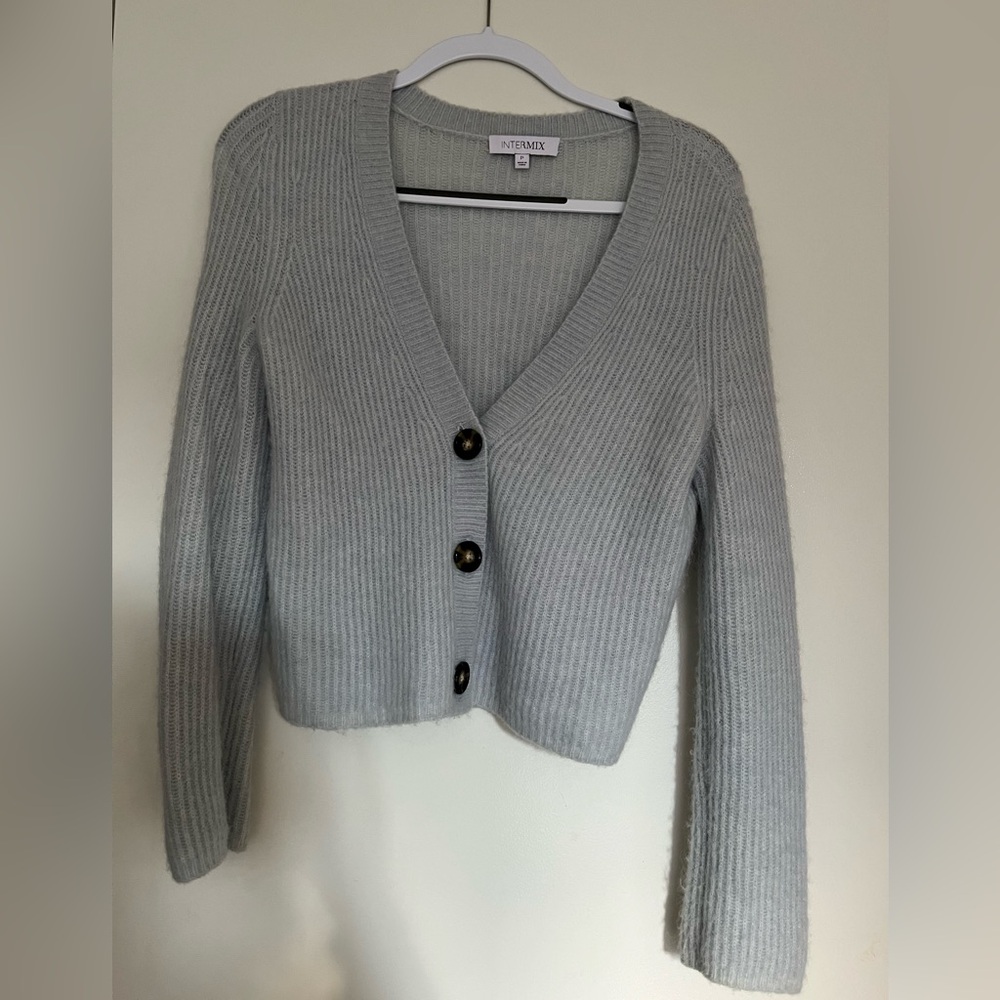 Intermix Cardigan, Light Blue, XS